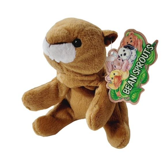 Bean Sprouts Acorn  Squirrel Plush Animal Bean Bag Toy 7” Long Tush & Hang Tags - Picture 1 of 7